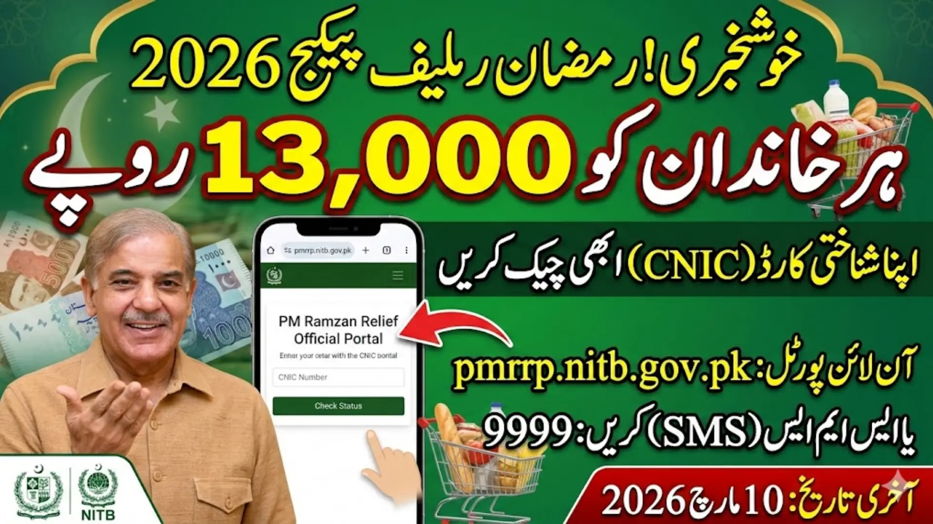 Pmrrp.nitb.gov.pk Check Online Using CNIC To Confirm 13000 Payment Sitting At Home 2026